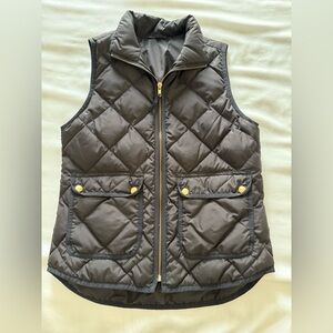 J Crew Quilted Black Puffer Vest
